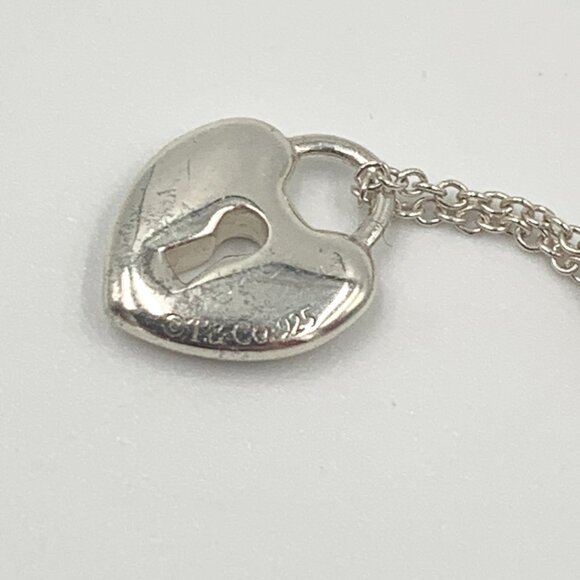 Authentic Tiffany & Co 925 Silver Heart Lock Necklace - Picture 3 of 8